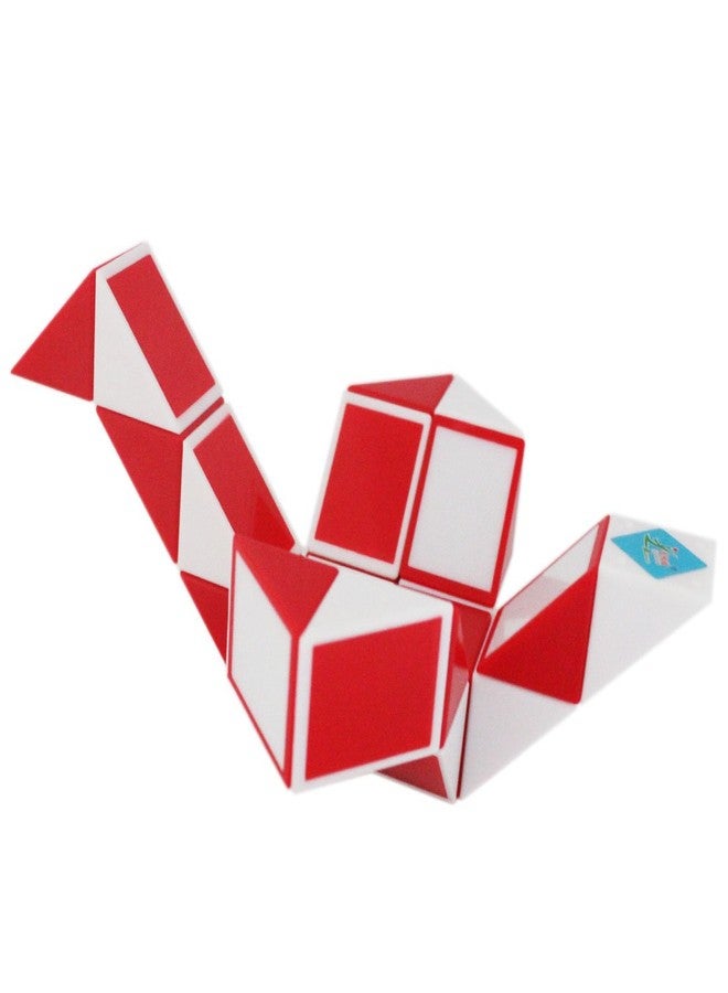 Mipartebo Magic Snake Cube Twist Puzzle 24 Wedges Large Size Twist Fidget Snake Toys Gift Party Favors Game Goodie Bag Fillers for Kids Adults Teens Red - Image 4